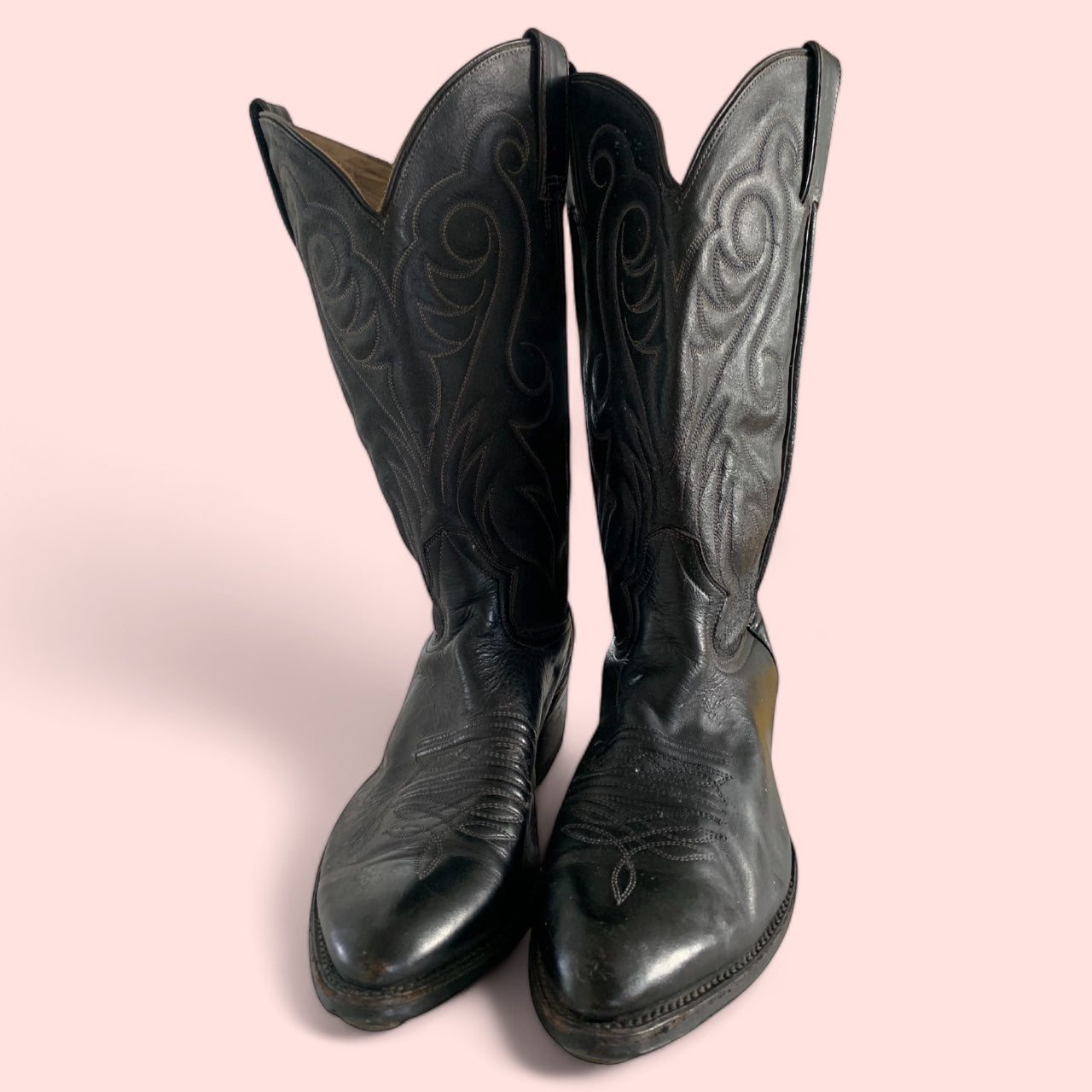 Vintage Rudel Black Leather Western Boots