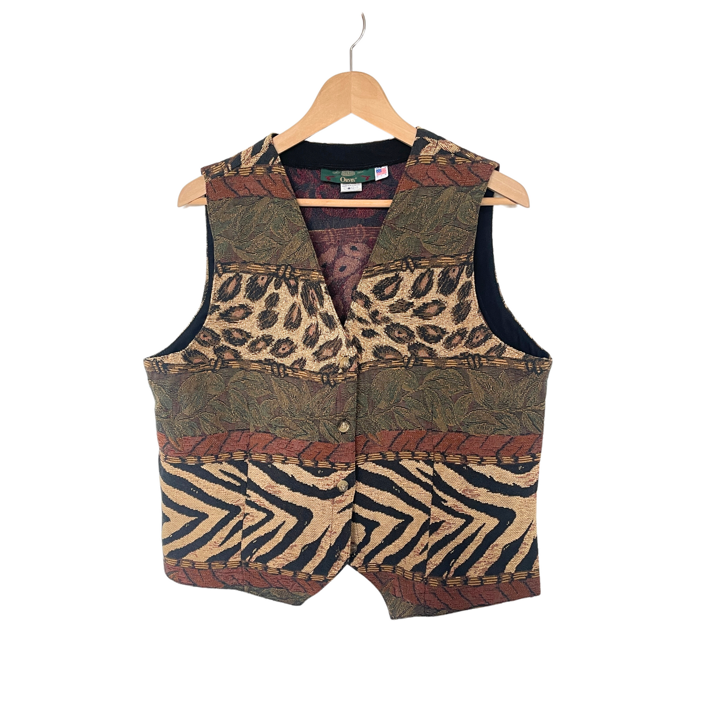 Vintage Animal Print Tapestry Waistcoat