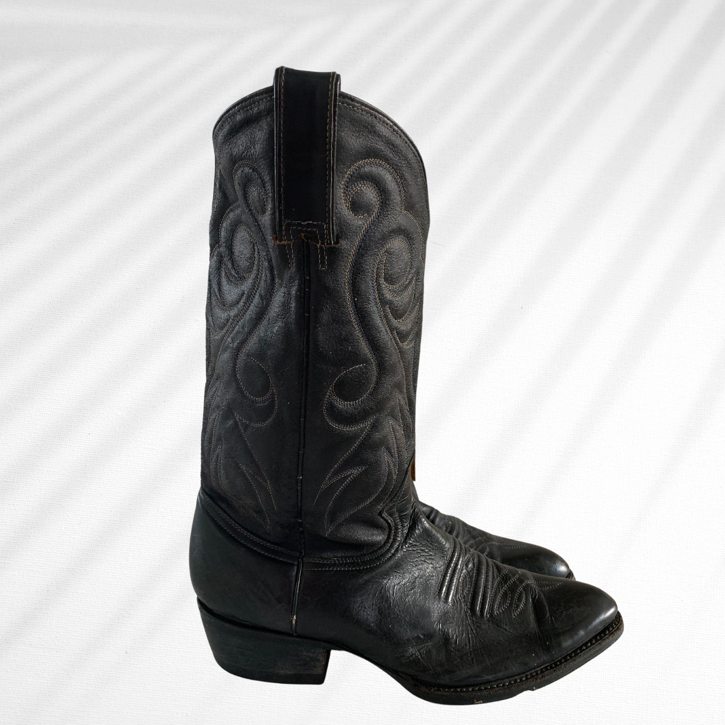 Vintage Rudel Black Leather Western Boots