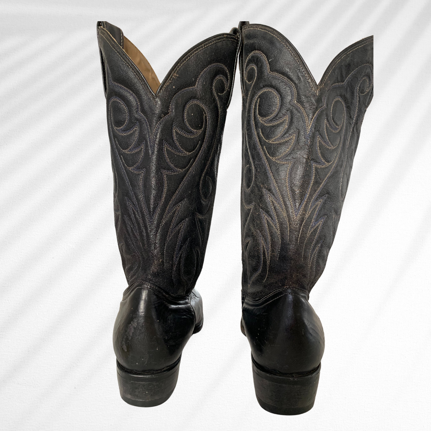 Vintage Rudel Black Leather Western Boots