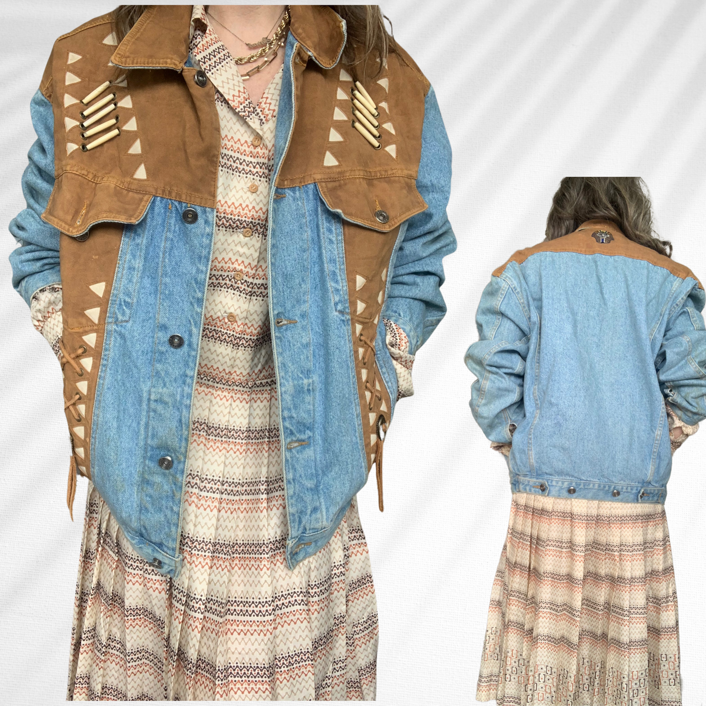 Vintage Denim Western Boho Style Jacket