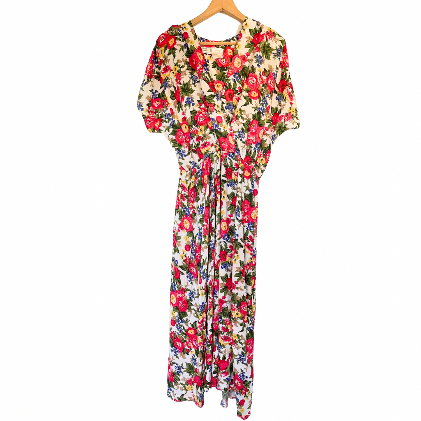 Vintage V-Neck Floral Maxi Dress