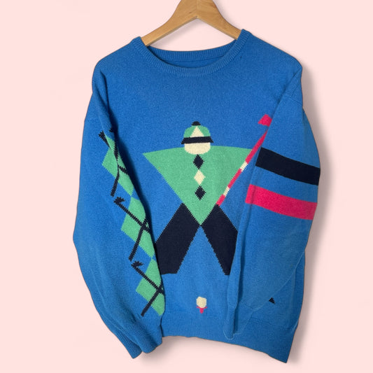 Vintage Kitsch "Golfer George" Pringle Wool Jumper