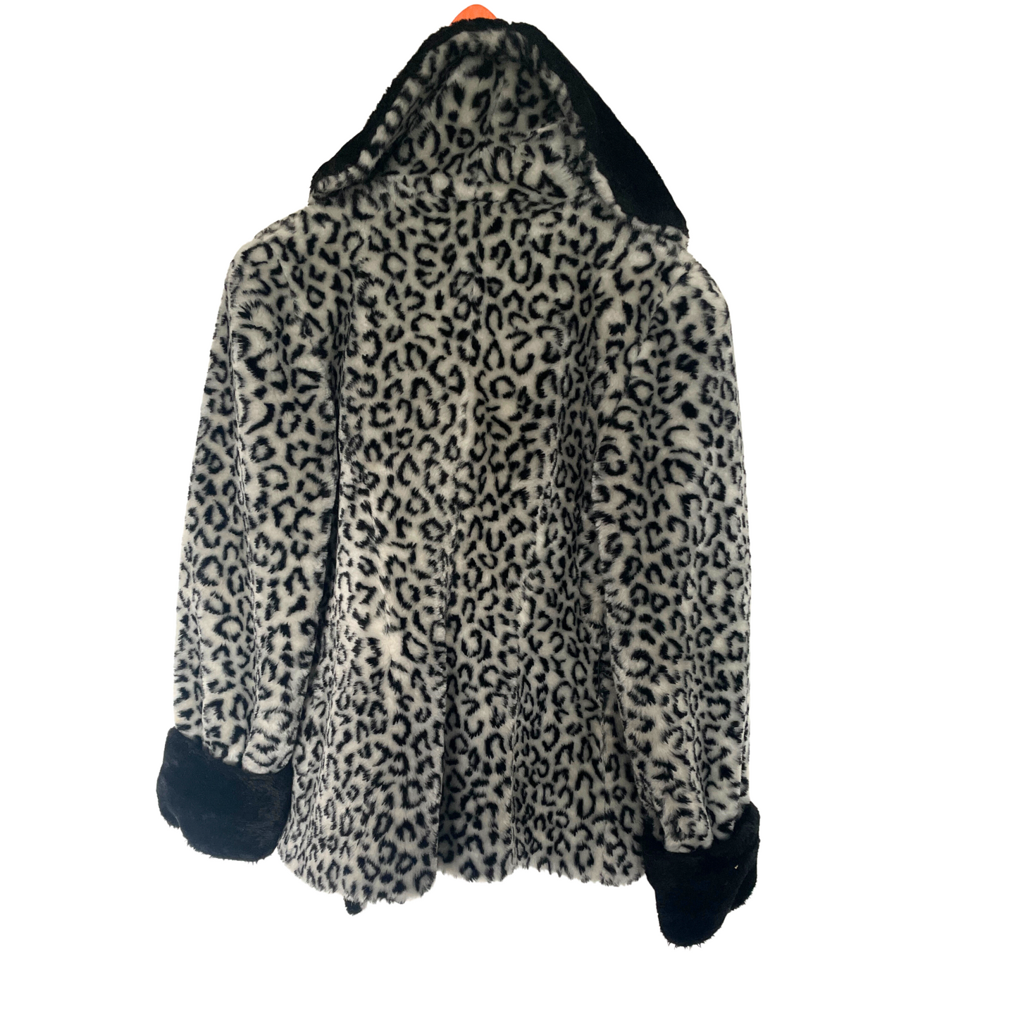 Vintage Silver and Black Faux Fur Leopard Print Short Jacket