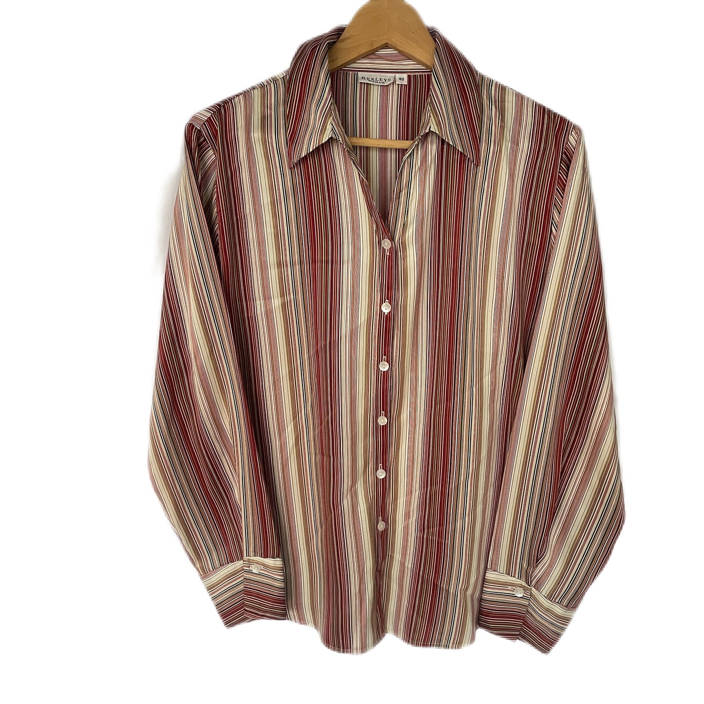 Vintage 70s Style Red Stripy Boho Hippy Vibes Blouse