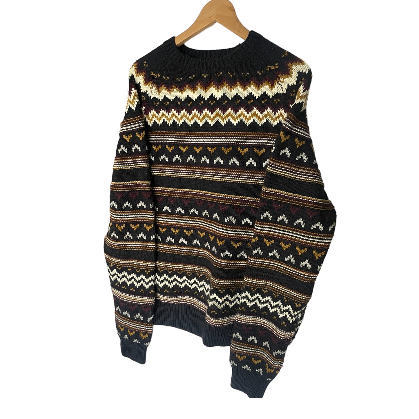 Vintage Wool Blend Black/ Grey / Camel Knitwear Piece