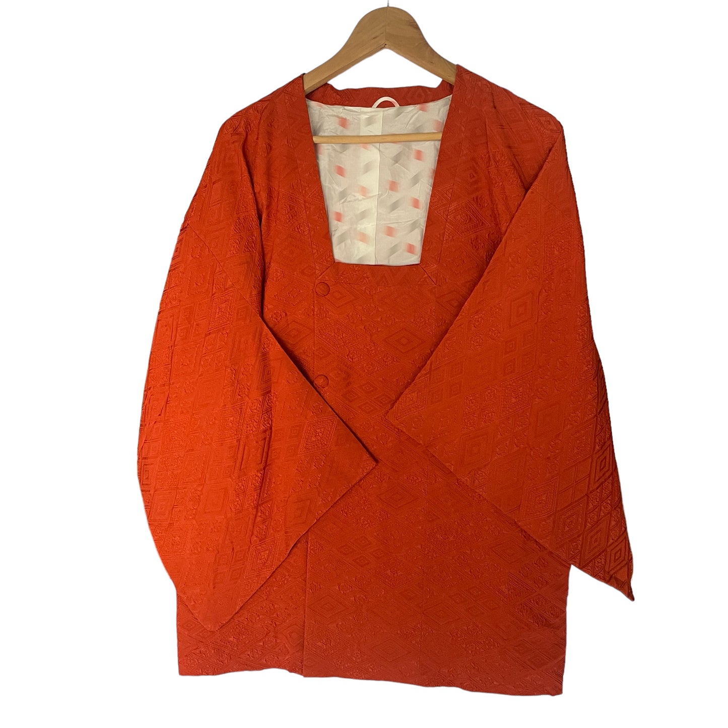 Vintage Double Breasted Orange Square Neck  Kimono Jacket