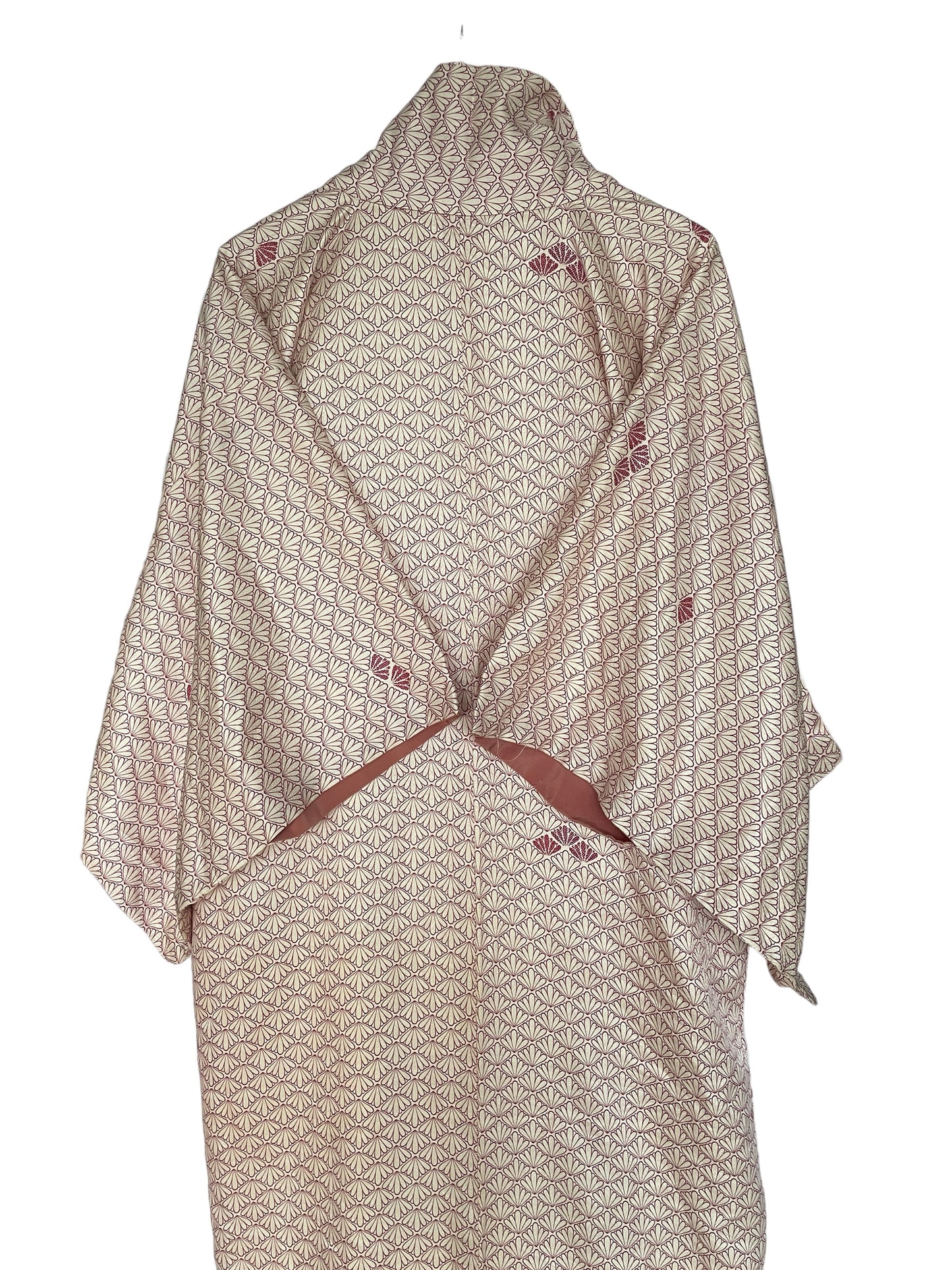 Vintage Full Length Pink and Cream Kimono