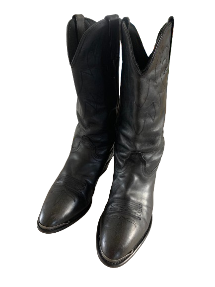 Vintage Black Leather Western Boots