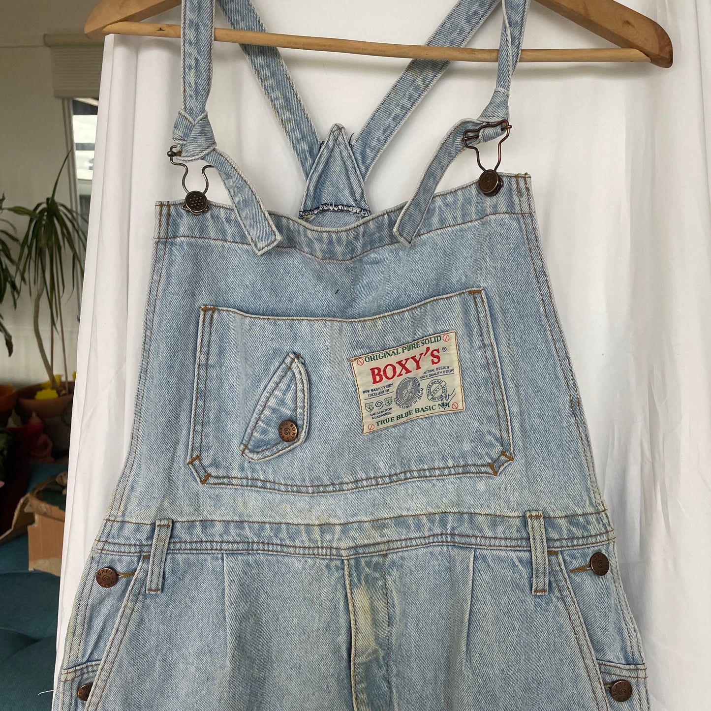 Vintage Light Blue Denim Overalls/ Dungarees